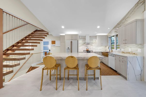Interior, Kitchen, Marble Walls, Recessed Lighting