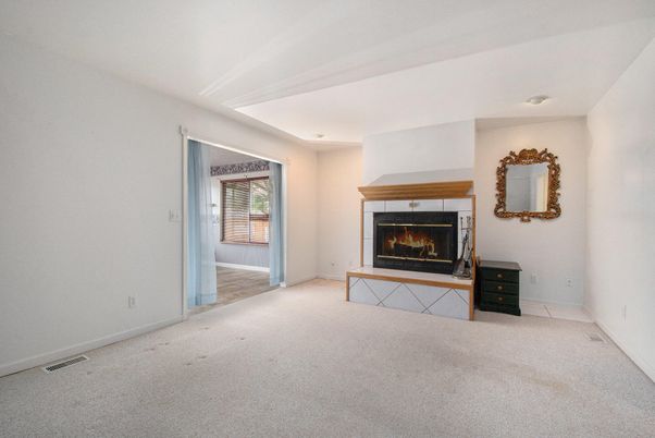 Empty room, Fireplace, Interior, Recessed Lighting