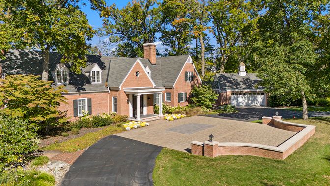 Attached, Detached Garage, Exterior, Facade, Brick Facade, French Provincial
