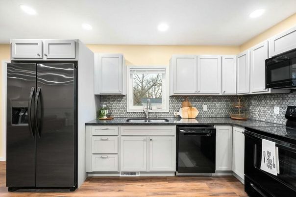 Interior, Kitchen, Recessed Lighting, Wood Texture Flooring