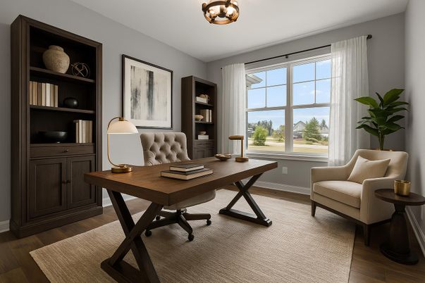 Home Office, Interior, Wood Texture Flooring