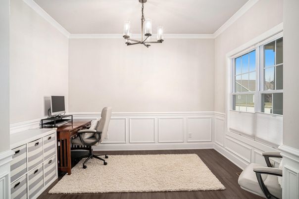Chandelier, Home Office, Interior, Wood Texture Flooring