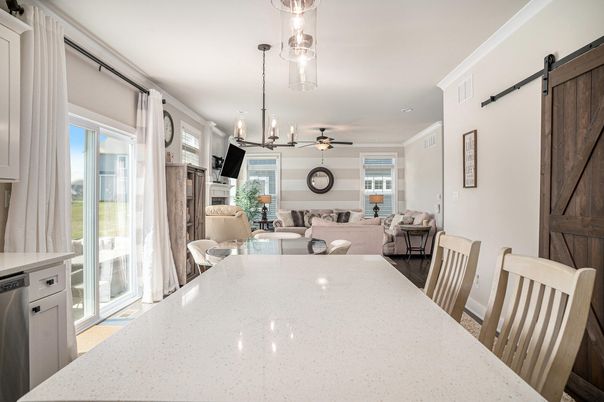 Dining room, Interior, Kitchen, Living room, Pendant Lights, Recessed Lighting