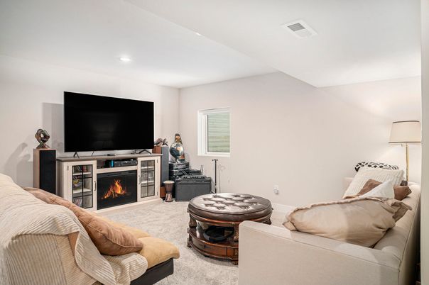 Fireplace, Interior, Living room, Recessed Lighting