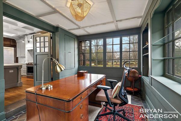 Chandelier, Home Office, Interior, Wood Texture Flooring