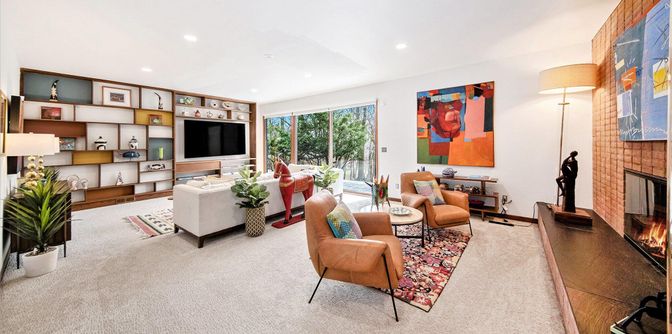 Fireplace, Interior, Living room, Recessed Lighting