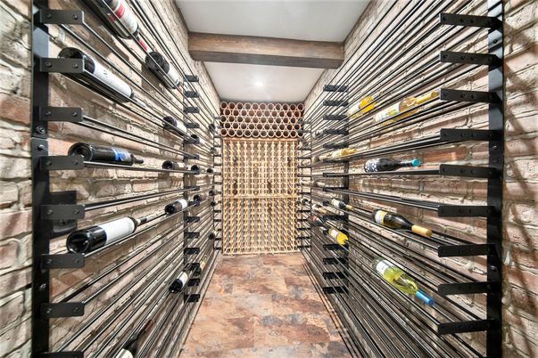 Interior, Recessed Lighting, Wine Storage, Wooden Beams
