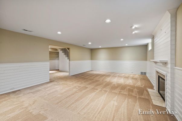 Empty room, Fireplace, Interior, Recessed Lighting