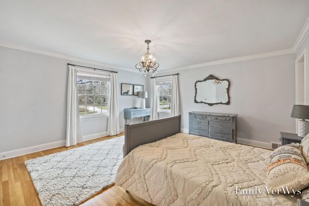 Bedroom, Chandelier, Interior, Wood Texture Flooring
