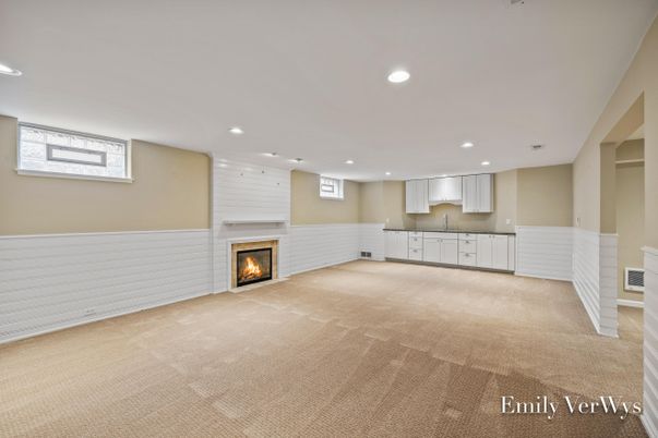 Empty room, Fireplace, Interior, Recessed Lighting