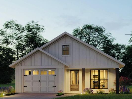 Attached, Exterior, Facade, Farmhouse