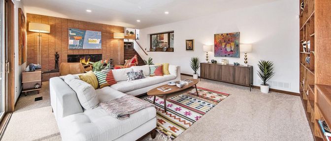 Fireplace, Interior, Living room, Recessed Lighting