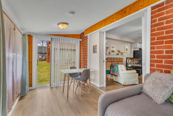 Interior, Stone Walls, Wood Texture Flooring