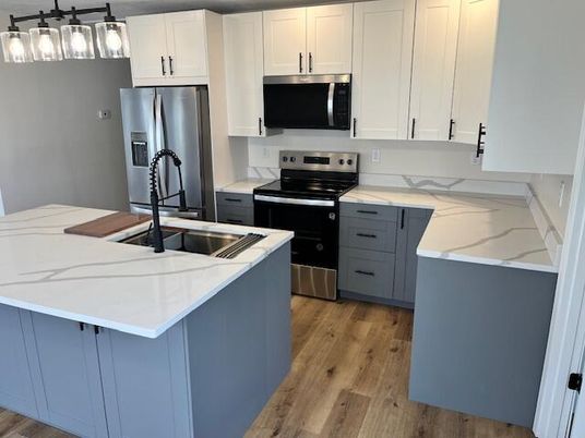 Interior, Kitchen, Stainless Steel Appliances, Wood Texture Flooring