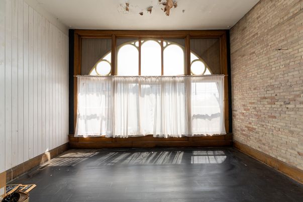 Empty room, Interior, Stone Walls, Wood Texture Flooring