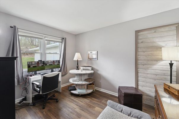Home Office, Interior, Wood Texture Flooring, Wooden Walls