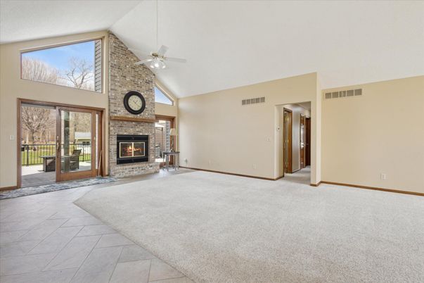 Empty room, Fireplace, Interior