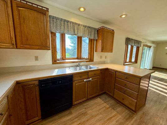 Interior, Kitchen, Recessed Lighting, Wood Texture Flooring