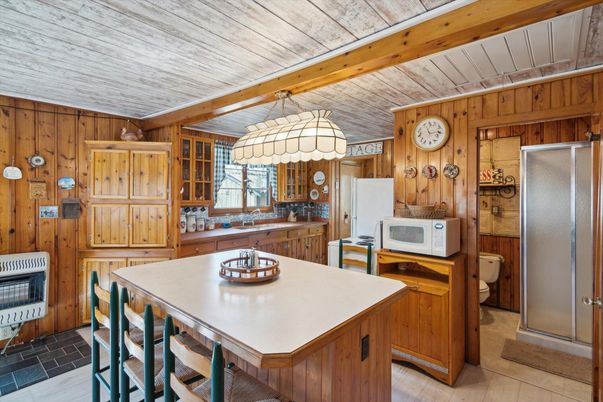 Chandelier, Interior, Kitchen, Wooden Beams, Wooden Ceilings, Wooden Walls