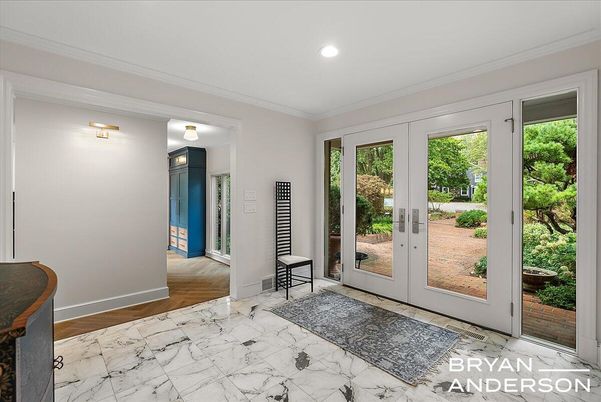 Interior, Marble, Recessed Lighting, Wood Texture Flooring