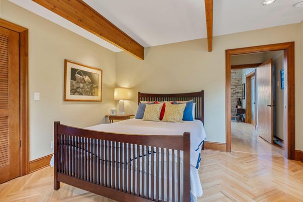 Bedroom, Interior, Wooden Beams, Wood Texture Flooring