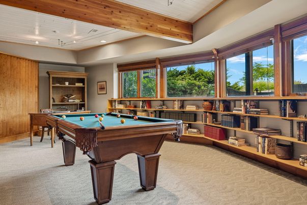 Billiard Table, Game Room, Interior, Recessed Lighting