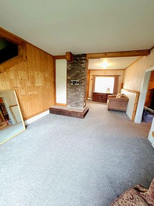 Empty room, Fireplace, Interior, Stone Walls, Wooden Walls