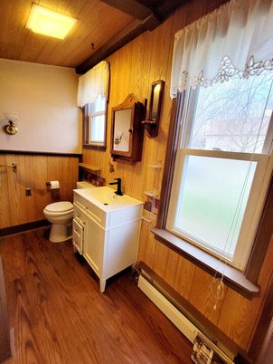 Bathroom, Interior, Wood Texture Flooring, Wooden Walls