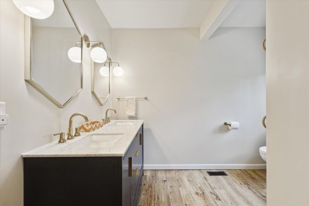 Bathroom, Interior, Wood Texture Flooring