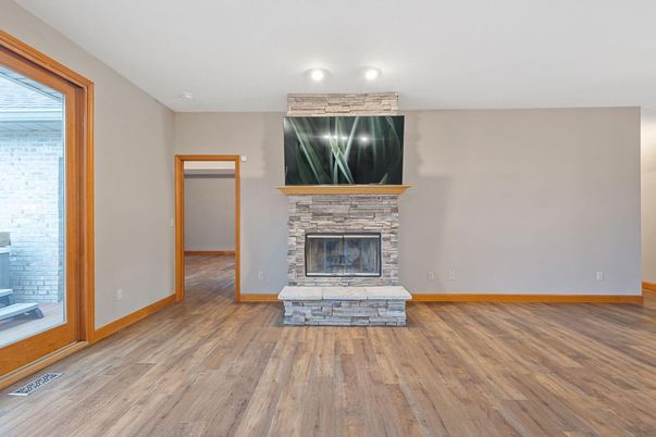 Empty room, Fireplace, Interior, Wood Texture Flooring