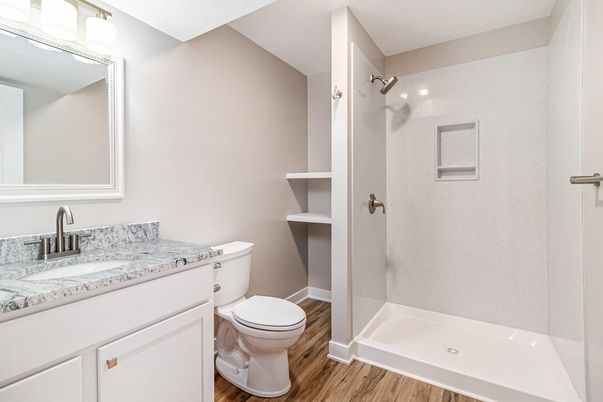 Bathroom, Interior, Wood Texture Flooring