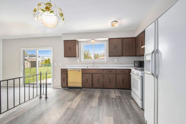 Interior, Kitchen, Wood Texture Flooring