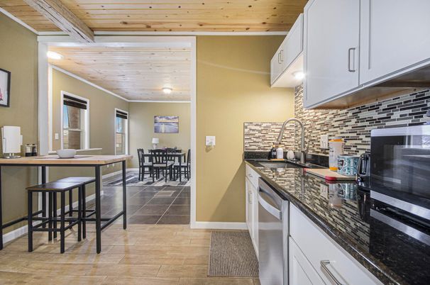 Dining room, Interior, Kitchen, Wooden Ceilings, Wood Texture Flooring