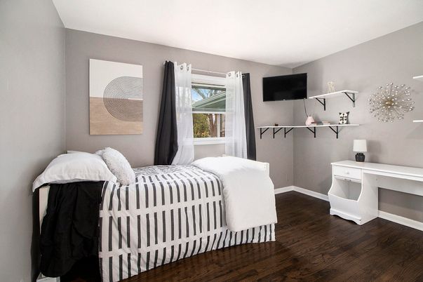 Bedroom, Interior, Wood Texture Flooring