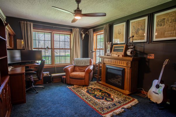 Fireplace, Home Office, Interior