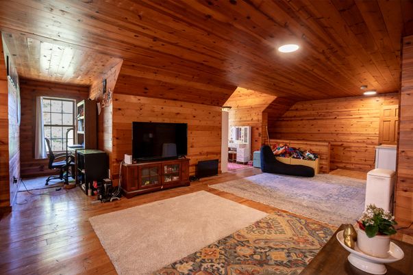 Interior, Living room, Recessed Lighting, Wooden Ceilings, Wood Texture Flooring, Wooden Walls