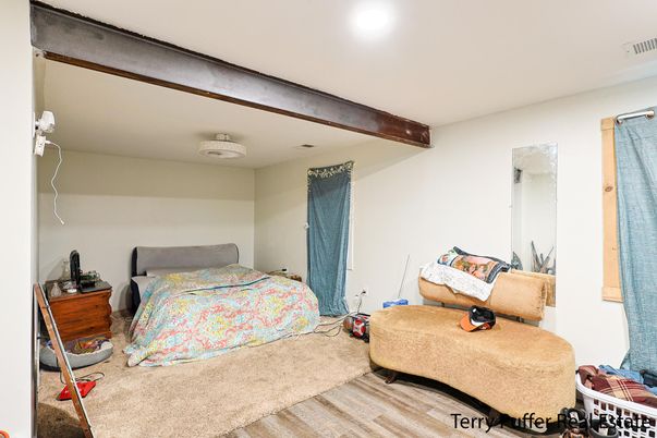 Bedroom, Interior, Recessed Lighting, Wooden Beams