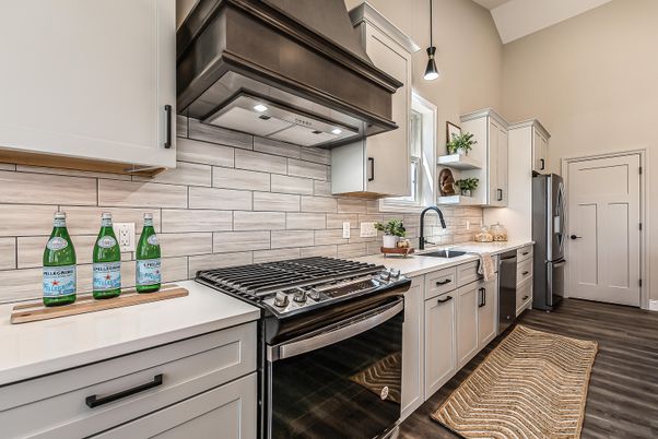 Interior, Kitchen, Pendant Lights, Stainless Steel Appliances, Wood Texture Flooring