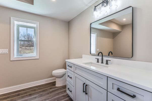 Bathroom, Interior, Recessed Lighting, Wood Texture Flooring