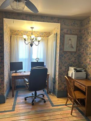 Chandelier, Home Office, Interior, Wood Texture Flooring