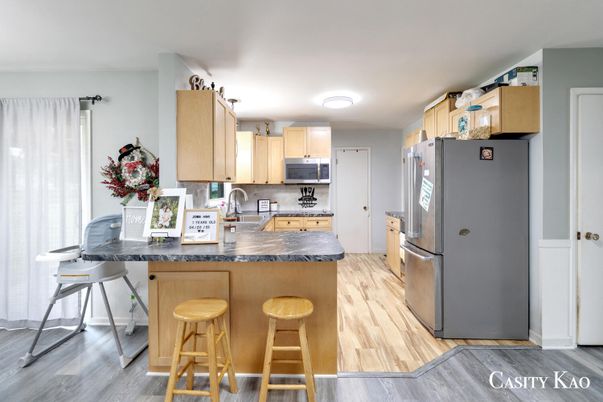 Interior, Kitchen, Wood Texture Flooring