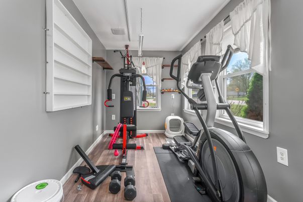 Fitness Equipment, Interior, Wood Texture Flooring