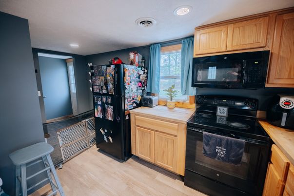 Interior, Kitchen, Recessed Lighting, Wood Texture Flooring