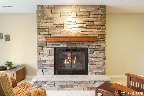 Fireplace, Interior, Stone Walls