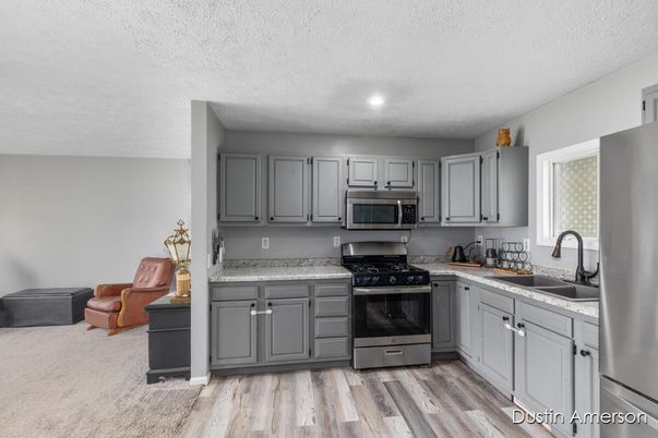 Interior, Kitchen, Recessed Lighting, Wood Texture Flooring