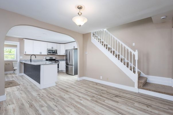 Interior, Kitchen, Stainless Steel Appliances, Wood Texture Flooring