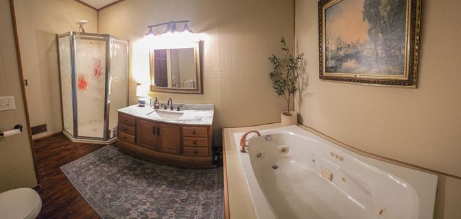 Bathroom, Dual Sink Vanities, Interior, Wood Texture Flooring