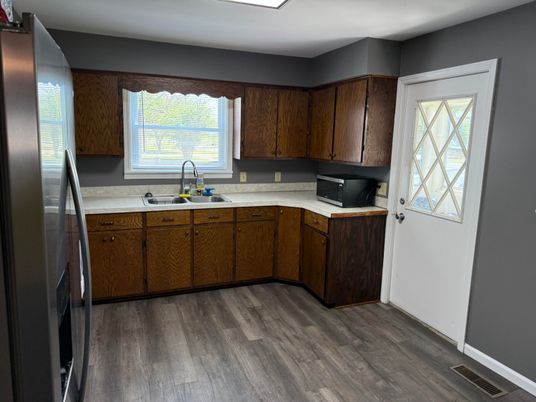 Interior, Kitchen, Wood Texture Flooring