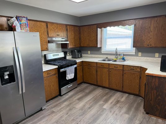 Interior, Kitchen, Wood Texture Flooring