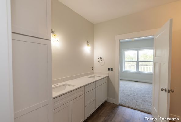 Bathroom, Dual Sink Vanities, Interior, Wood Texture Flooring